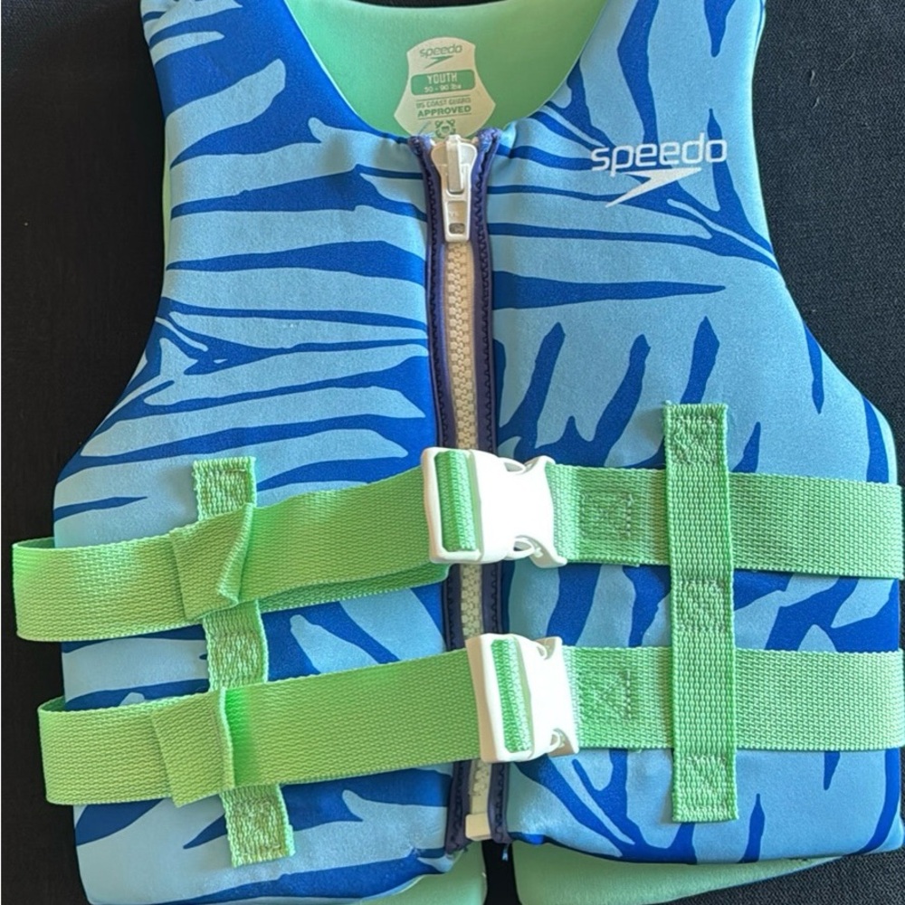 Speedo Kids Swim Vest - Aqua and Lime